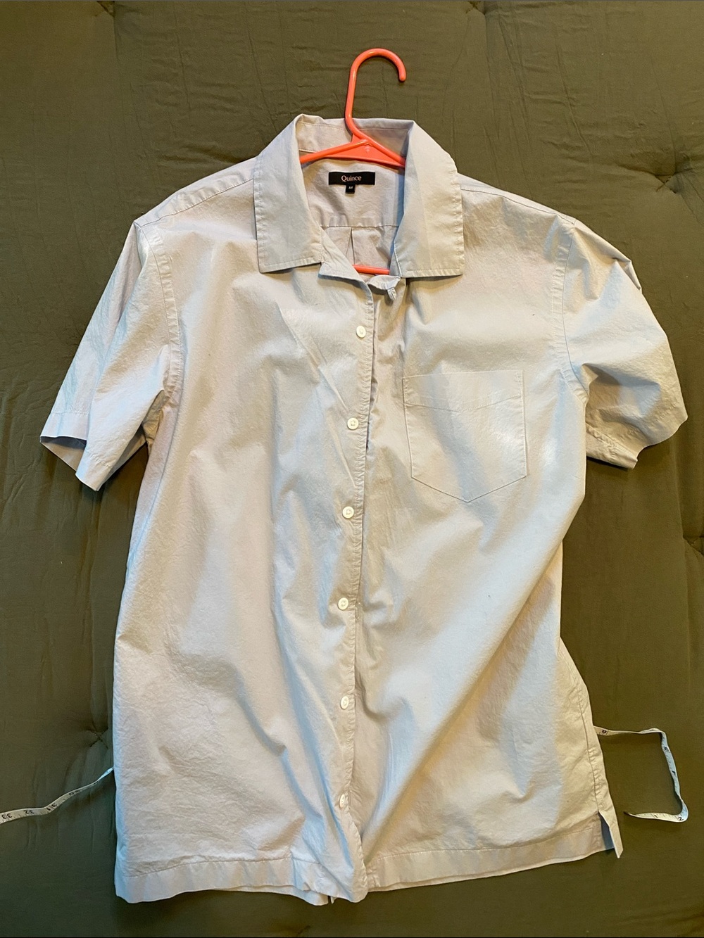 Quince Pale Blue/Grey Short-Sleeve Button-Down Shirt